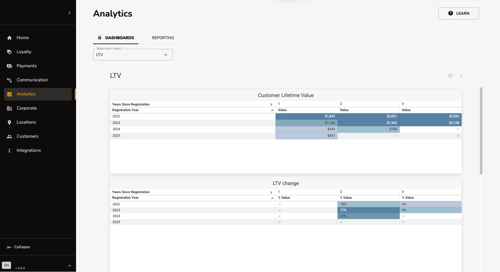screenshot of Spoonity Loyalty & Gift Cards